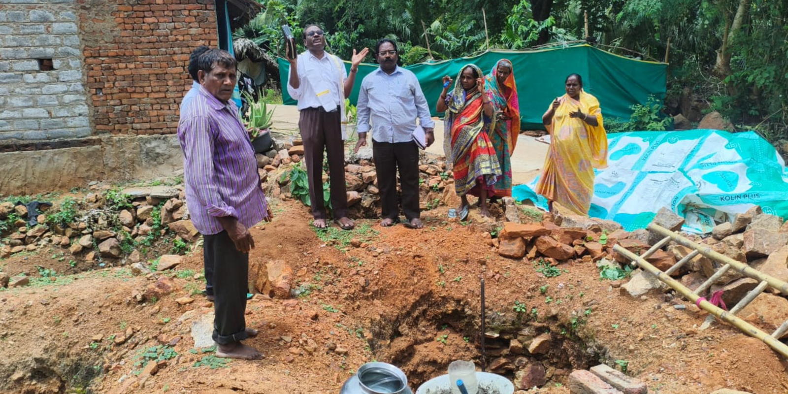 Volunteers helping people